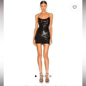 superdown Black Sequin Mini Dress